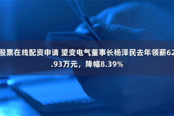 股票在线配资申请 望变电气董事长杨泽民去年领薪62.93万元，降幅8.39%