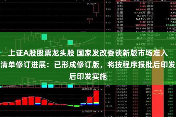 上证A股股票龙头股 国家发改委谈新版市场准入负面清单修订进展：已形成修订版，将按程序报批后印发实施