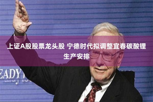 上证A股股票龙头股 宁德时代拟调整宜春碳酸锂生产安排