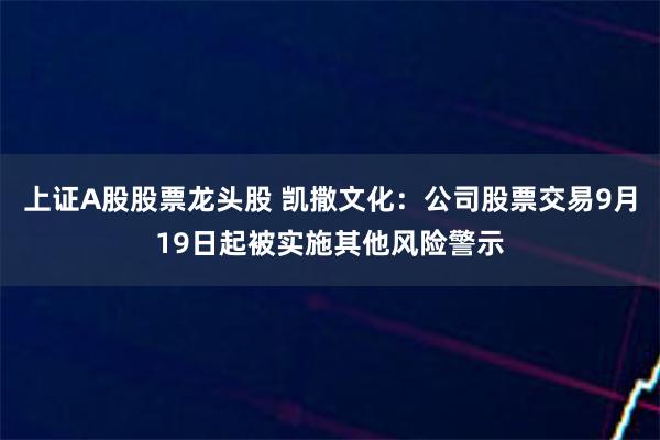 上证A股股票龙头股 凯撒文化：公司股票交易9月19日起被实施其他风险警示